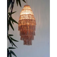 Boho Kronleuchter Aus Jutefaser Makramee Lampenschirm von TheWovenSutra