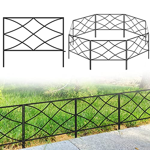Thealyn Dekorative Gartenzaun Metall Zaun Grenze 40cm (H) x 2.8m (L) Zaun Panels No Dig Fence Landschaft Zaun für Blumenbeet Hof Hunde Tier Barriere (schwarz) von Thealyn