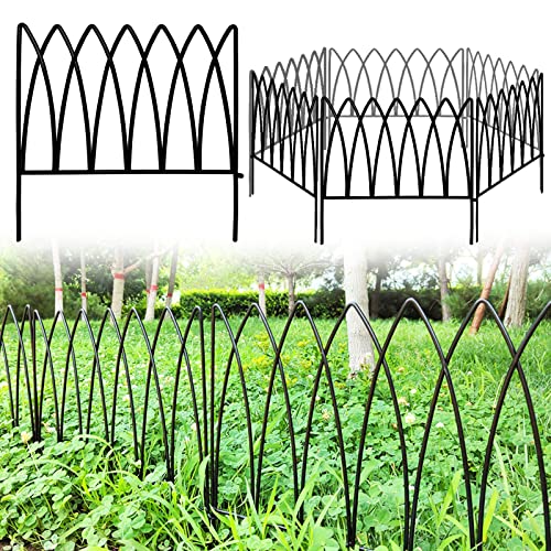 Thealyn Dekorative Metall Gartenzaun 45cm (H) x 2.25m (L) Metall Grenze Folding Fence No Dig Fence Landschaft Zaun für Blumenbeet, Hof, Tier Barriere von Thealyn