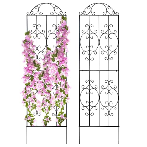 Thealyn Garten Spalier, 2er-Pack, 203 cm hoch x 56 cm breit, Robustes Pflanzenspalier, Metall-Gartenspalier, geeignet zur Unterstützung von Kletterpflanzen im Freien wie Gemüse, Weinreben und Blumen von Thealyn