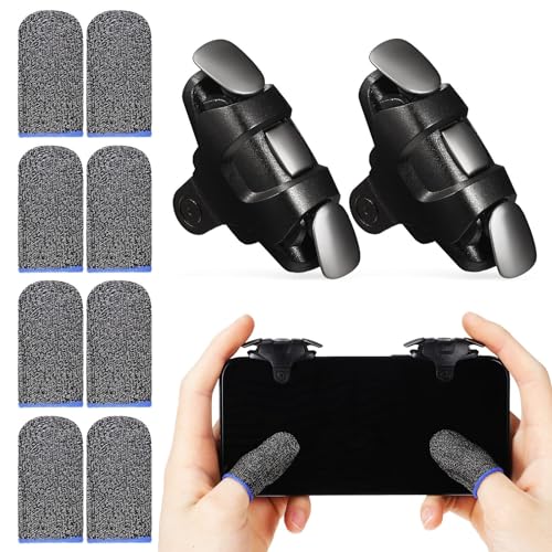 Theaque 1 Set Mobile Game Trigger Handy Game Controller Empfindliche Controller mit Spiel Finger Handschuhe von Theaque