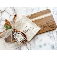Einweihungsgeschenkkorb, Geschenkkorb Zum Abschluss Des Objekts, Personalisiertes Käsebrett-Set, Kundengeschenk Mit Individuellem von ThebaHandmade