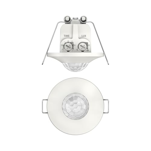 Theben 1060200 thePiccola S360-100 DE WH I Passiv-Infrarot-Bewegungsmelder I Deckenmontage I Runder Erfassungsbereich 360° I Teach-in Funktion I PIR von Theben