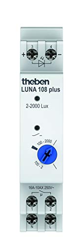 Theben 1080900 LUNA 108 plus EL - Analoger Dämmerungsschalter mit externem Einbau-Lichtsensor I Fixe Ein- und Ausschaltverzögerung I Nulldurchgangsschaltung von Theben