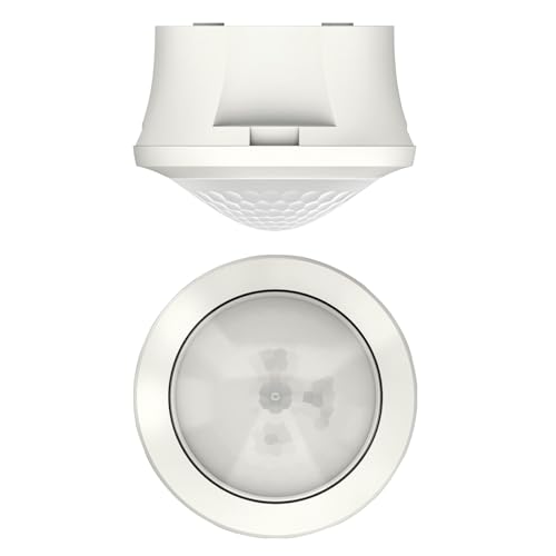 Theben 2080550 theRonda S360-100 AP WH I Passiv-Infrarot-Präsenzmelder für Aufputz-Deckenmontage I Runder Erfassungsbereich 360°, Ø 8 m, (50 m²) I 1 Kanal Licht I PIR von Theben