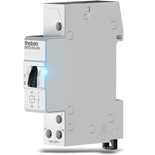 Theben 3120120 Okto S12-230 Stromstoßschalter I Stromstoßrelais I 230V I Elektromechanisch I DIN-Schiene I Hutschiene I 1 Schließer I LED BIS 200W I Lichtsteuerung (1er Pack) Theben 3120120 Okto S12-230 Stromstoßschalter I Stromstoßrelais I 230V I Elektromechanisch I DIN-Schiene I Hutschiene I 1 Schließer I LED BIS 200W I Lichtsteuerung (1er Pack) von Theben