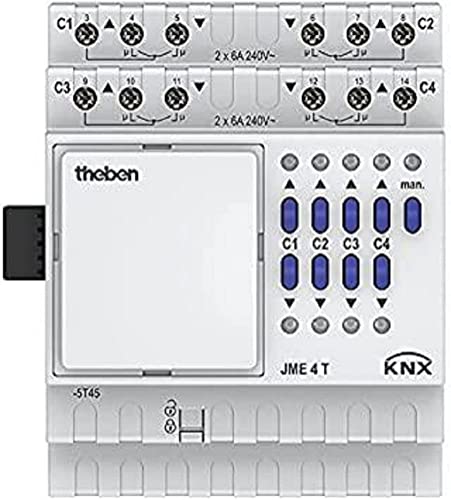 Theben 4930255 JME 4 T KNX 4-fach Jalousieaktor Erweiterungsmodul für MIX2 Serie Grundmodul I Erweitert Ihr MIX2 Grundmodul um 4 weitere Kanäle I DIN-Scheine I Hutschiene von Theben