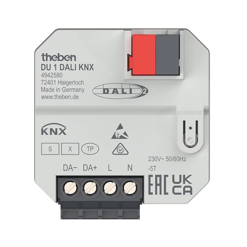 Theben 4942580 DU 1 DALI KNX I 1-fach DALI Aktor I KNX Schnittstelle I Unterputz-Aktor I Lichtsteuerung I DALI-2 von Theben