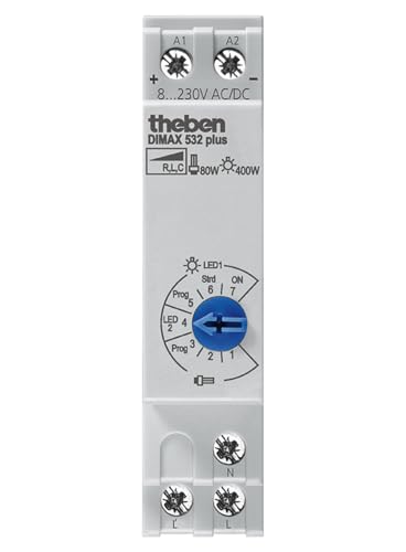 Theben 5320001 DIMAX 532 Plus I Universaldimmer I Automatische Lasterkennung I Einstellbare Mindesthelligkeit I Multispannungs-Eingang Theben 5320001 DIMAX 532 Plus I Universaldimmer I Automatische Lasterkennung I Einstellbare Mindesthelligkeit I Multispannungs-Eingang von Theben