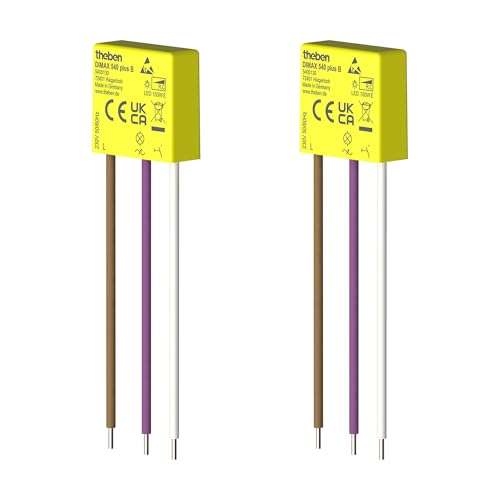 Theben 5400130 DIMAX 540 plus B - Mini Unterputz-Dimmer I benötigt keinen Neutralleiter I 100 m Kabellänge I Memory Funktion (Standard, 2 St.) von Theben