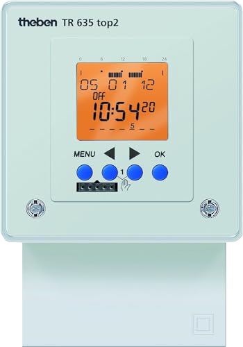 Theben 6350100 TR 635 top2 I Digitale Zeitschaltuhr I Wochenprogramm I Programmsicherung I 84 Speicherplätze I Impulsprogramm von Theben