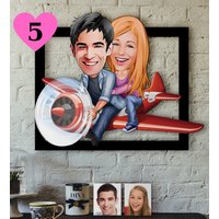 Personalisierter Cartoon, Motorrad Paar Wanddeko Personalisiert, 3D Holz Wandkunst, Karikatur Figur Vom Foto, Oder Digital von ThebestqualityDesign