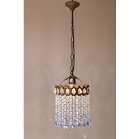 Vintage Lila Kristall Kronleuchter, Antik Stil Küchenlampe, Flur Messing Beleuchtung, Pendel Bar Leuchte Kostenloser Versand Weltweit von Thechicchandeliers