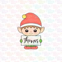 Elfe Mit Plaque-Ausstechform, Weihnachts-Ausstechform, Fondant-Ausstechform von S4UCCUTTERS