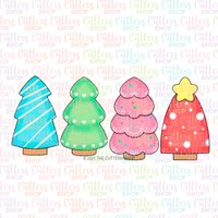 Weihnachtsbaum Ausstechform Set Mit 4 Stück, Weihnachts Ausstechform, Fondant Weihnachtsbaum Ausstechform Set Mit 4 Stück, Weihnachts Ausstechform, Fondant von S4UCCUTTERS