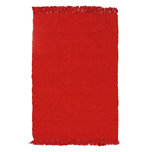 MonBeauTapis Teppich 80 x 50 cm, Baumwolle, rot, 80x50x5 cm von Thedecofactory