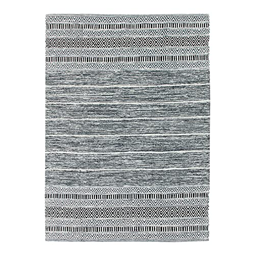 Teppich für Außen, 120 cm x 170 cm, Weiß/Schwarz von Thedecofactory