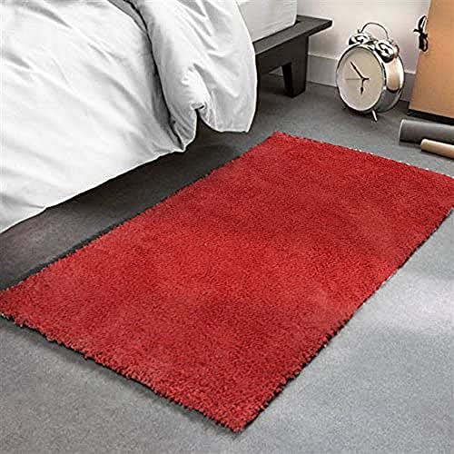 Thedecofactory 060296 Teppich Extra Weich Polyester Rot 90 x 60 x 2 cm von Thedecofactory