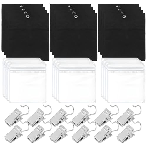 12 Stück Vorhang Beschwerer Outdoor Verstellbare Tischdeckenbeschwerer für Draußen mit 12 Wasserdichten PVC-Taschen und Metallklammern zur Befestigung von Outdoor Vorhang Wetterfest und Tischdecken von Theiuaoqwe