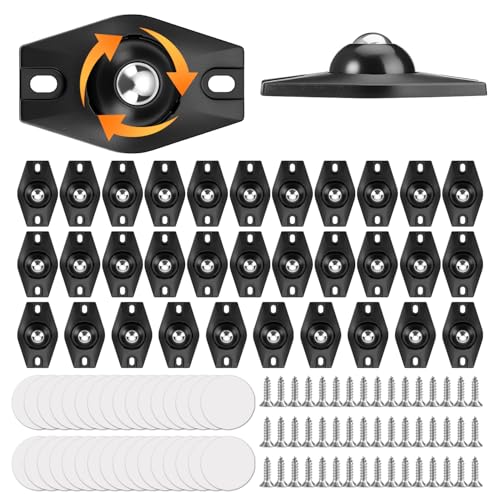 32 Stück Kugelrollen Möbelrollen Flach 360° drehbar Rollen für Möbel Möbelrollen mit Schrauben und doppelseitigem Klebeband selbstklebend geeignet für Holz Metall Kunststoff kleine Möbel DIY Projekte 32 Stück Kugelrollen Möbelrollen Flach 360° drehbar Rollen für Möbel Möbelrollen mit Schrauben und doppelseitigem Klebeband selbstklebend geeignet für Holz Metall Kunststoff kleine Möbel DIY Projekte von Theiuaoqwe