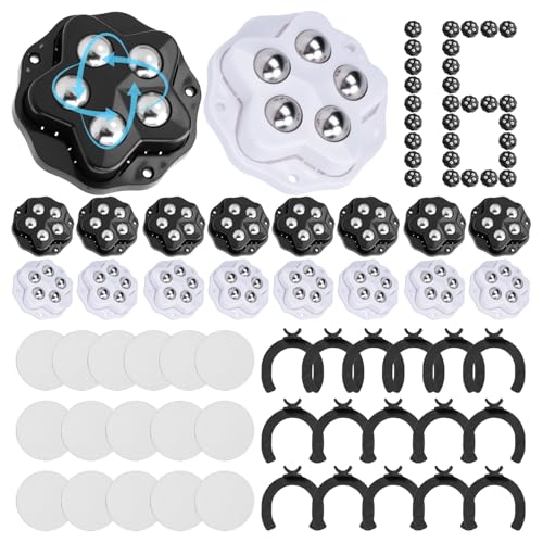 16 Stück Set Möbelrollen Rollen für Möbel Kugelrollen Möbelrollen Flach 360°Drehbare Klebepads Ohne Bohren Montage mit Bremse für Holz Metall Kunststoff Glas Kleine Möbel Geräte DIY Projekte von Theiuaoqwe