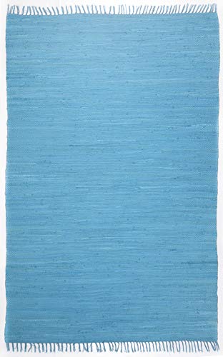 Theko Happy Cotton Teppich 100% Baumwolle 720_Turquoise Rechteckig 60x120 cm von Theko
