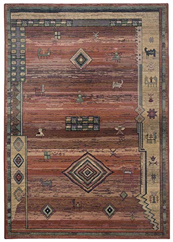 Theko Gabiro 2 Klassischer Orientteppich strapazierfähig und sehr robust in der Farbe Terra, Maße: 90cm x 160cm, 403173 von Theko