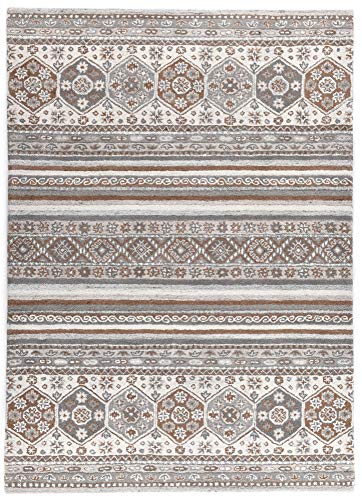 Royal Shaal | Teppich aus 100% Schurwolle | handgetuftet | Größe: 140 x 200 cm | Farbe: Natur | THEKO die markenteppiche | von Theko