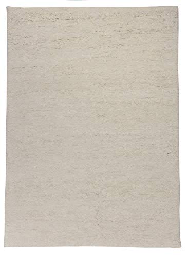 Theko | Berber Teppich aus 100% Schurwolle aus Marokko | nachhaltig & robust | handgeknüpft | Farbe: Weiß | 120x180 cm von Theko