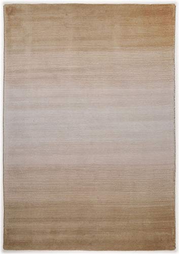 THEKO | Teppich Wool Comfort aus 100% Schurwolle | schlicht + modern | handgewebt | Farbe: Beige | 60x90 cm von Theko