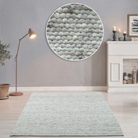 THEKO Wollteppich "Alpen" rechteckig 12 mm Höhe handgewebter Wendeteppich, meliert, reine Wolle, Wohnzimmer von Theko