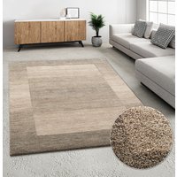 THEKO Wollteppich "Gabbeh Super, Handweb Teppich, Bordüre, reine Wolle, handgewebt", rechteckig, 9 mm Höhe, Schlafzimmer, Wohnzimmer, Esszimmer, auch als Läufer und Bettumrandung von Theko