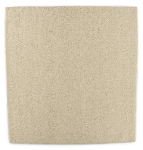 Theko | Berber Teppich aus 100% Schurwolle aus Marokko | nachhaltig & robust | handgeknüpft | Farbe: Weiß | 200x200 cm von Theko