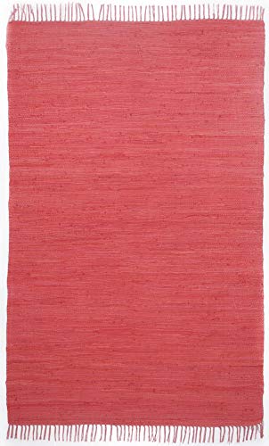 Theko Happy Cotton Teppich 100% Baumwolle 200_red Rechteckig 60x120 cm von Theko