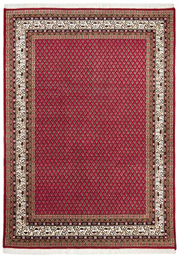 Theko | Klassischer Orientteppich aus 100% Schurwolle - Chandi Mir | handgeknüpft | Rugmarksiegel | Rot | 70 x 140 cm von Theko