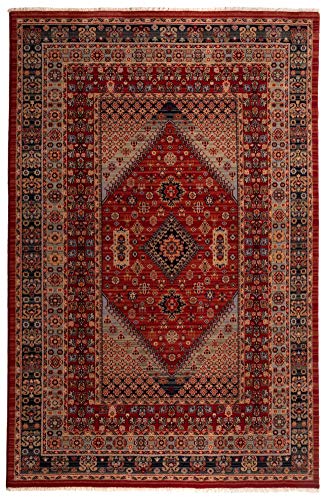 Theko | Teppich Saharna aus 100% Schurwolle, maschinell gewebt, Oeko-Tex, aus Neuseeland | Rot | 80x150cm von Theko