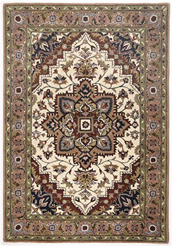 Theko orientalischer Handgetufteter Designer Teppich Farbe Creme Braun Groesse auswaehlen 70 x 140 cm von Theko