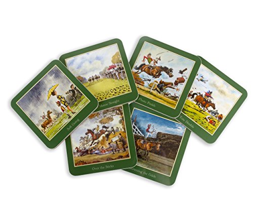 6 Thelwell Horse Racing Untersetzer. Von seine sportlichen Prints. British Made von Thelwell