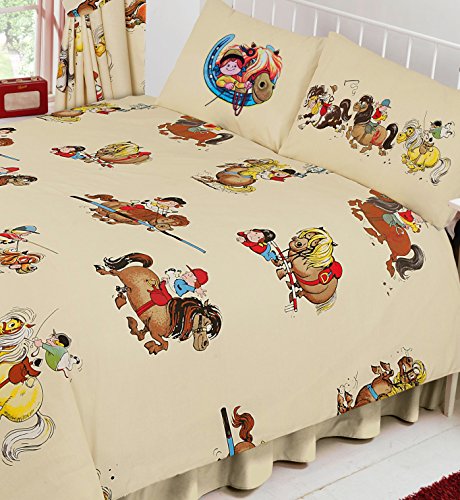 Thelwell-Bettbezug für Einzelbett, mit Reitsportmotiv, für Kinder, mehrfarbig: creme/rot/braun/gelb/grün von Thelwell