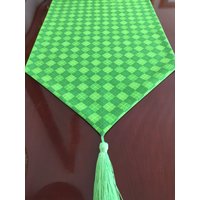 st. Patrick's Day Baumwoll-Tischläufer Mit Argyle-Muster Und Quasten von ThemeRunners