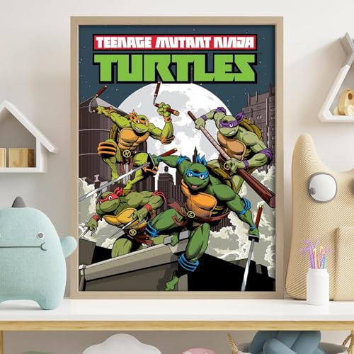 Teenage Mutant Ninja Turtles Druck – Gruppe Mondlicht Dachposter World of TMNT Wandkunst (42 cm x 59,4 cm – A2) von Themed