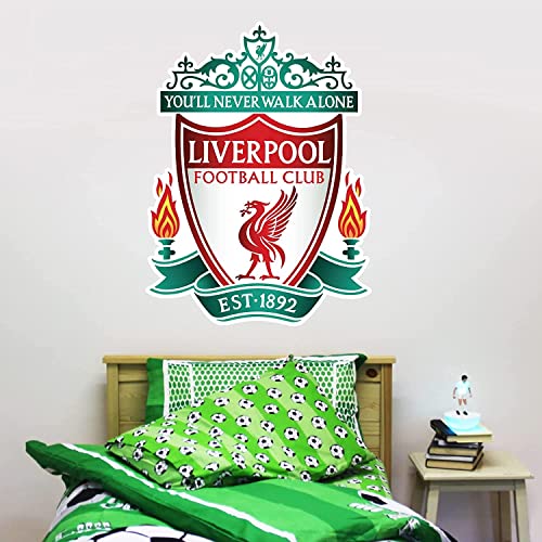 Themed Liverpool FC Wandaufkleber – Wappen Wandaufkleber Fußball Kunst Wandbild + LFC-Aufkleber-Set (120 cm Höhe x 80 cm Breite) von Themed