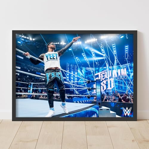 Themed WWE Print – Jey Uso on Ring Side Poster Wrestling Wandkunst (29,7 cm x 42 cm – A3) von Themed
