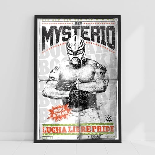 Themed WWE Print – Rey Mysterio Lucha Libre Pride Poster Wrestling Wandkunst (21 cm x 29,7 cm – A4) von Themed