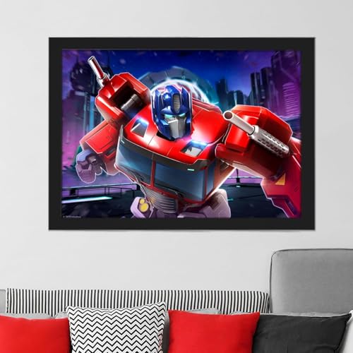 Transformers Print – Optimus Prime Night Time City Wandkunst-Poster (42 cm x 59,4 cm – A2) von Themed