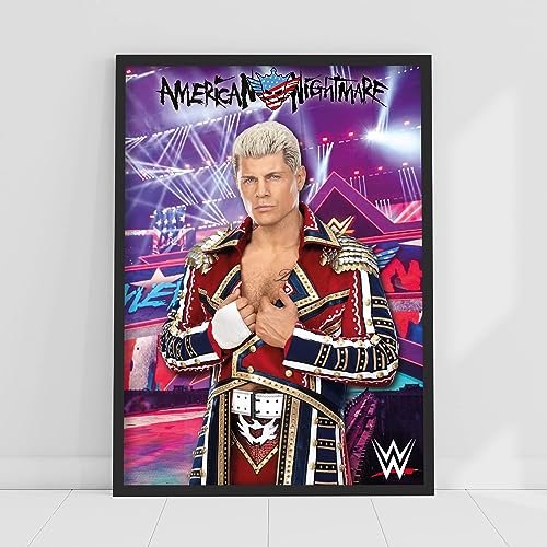 WWE Print Cody Rhodes Crowd Poster Wrestling Wandkunst (A2-42 x 59,4 cm) von Themed