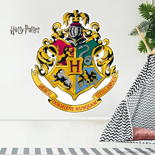Wandtattoos von Harry Potter - Hogwarts Wappen Wandtattoo Zauberwelt Kunst (90 cm Höhe x 75 cm Breite) von Themed