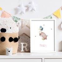 Offizieller Peter Rabbit Print - Jemima Puddle-Duck Personalisierter Namensdruck von ThemedUK