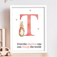 Offizieller Peter Rabbit Print - Selbst Der Kleinste Rote Personalisierte Briefdruck von ThemedUK