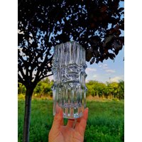 Mid Century Modern Klar Designte Vase Von Vladislav Urban Für Sklo Union, Europa/ Vintage Vase/ Czechoslovakia Glas/ 1960Er Jahre/ Transparente von ThenandnowByJovana